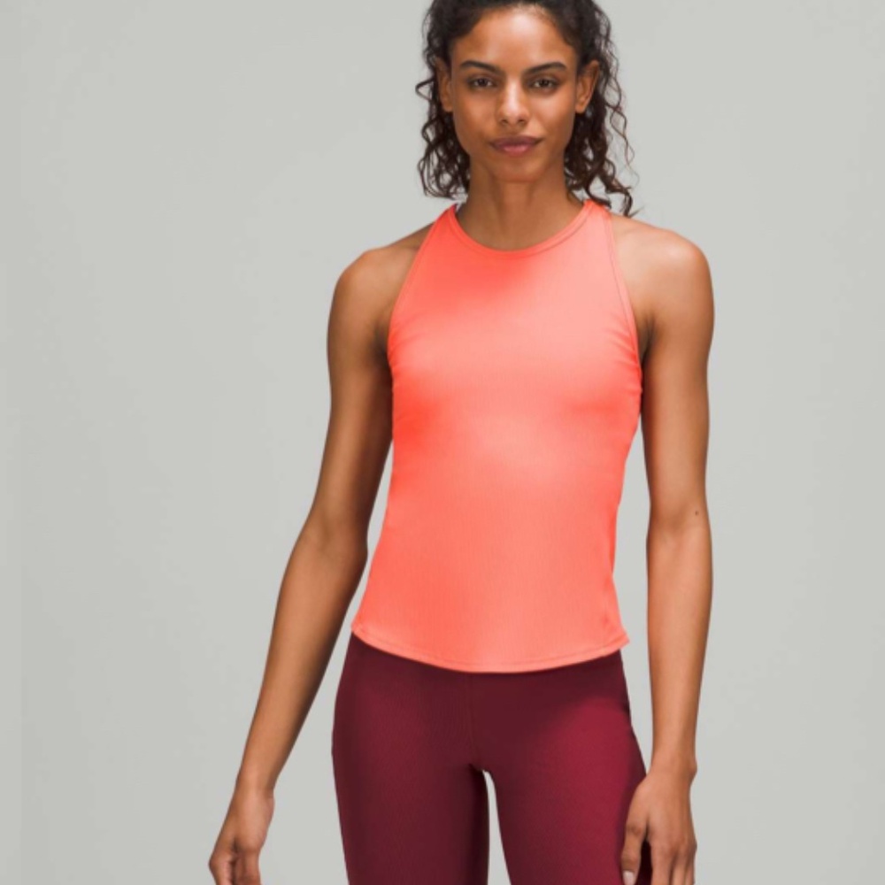 Lululemon Base Pace Ribbed Tank Top in Raspberry Cream.  Size 4.  Pristine. - Picture 3 of 7